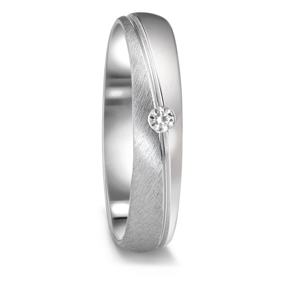 Wedding Ring 18k White Gold Diamond 0.04 ct, tw-vsi