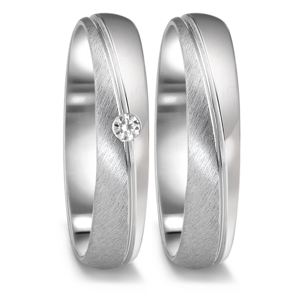 Wedding Ring 18k White Gold Diamond 0.04 ct, tw-vsi