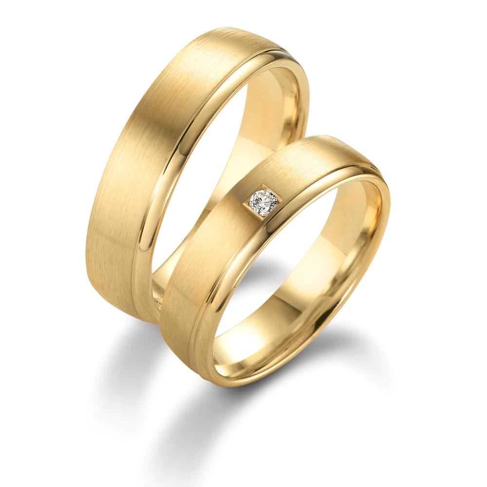 Wedding Ring 18k Yellow Gold Diamond 0.03 ct, tw-vsi