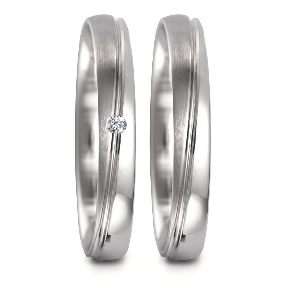 Wedding Ring 18k White Gold Diamond 0.02 ct, tw-vsi