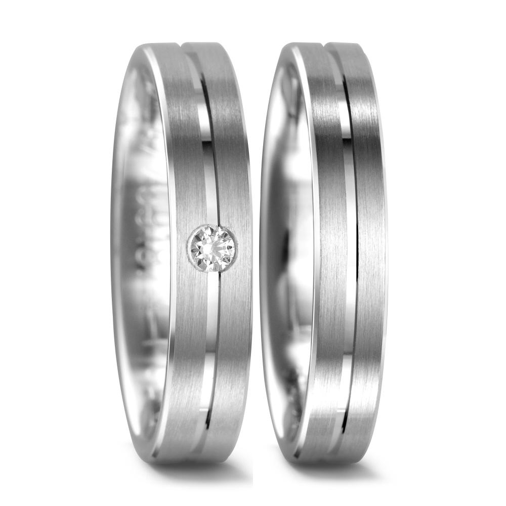 Wedding Ring 18k White Gold Diamond 0.04 ct, tw-vsi
