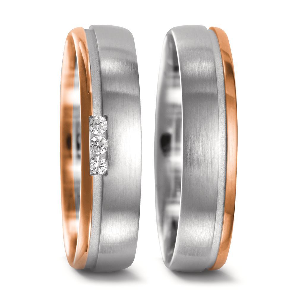 Wedding Ring 18k White Gold, 18k Red Gold