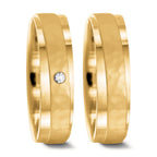 Wedding Ring 18k Yellow Gold Diamond 0.037 ct, w-si