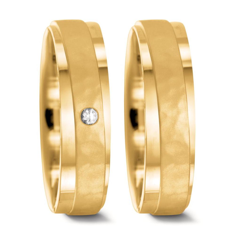Wedding Ring 18k Yellow Gold Diamond 0.037 ct, w-si