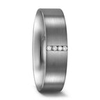 Ring Palladium 950 Diamond 0.04 ct, 4 Stones, tw-si