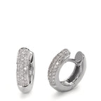 Hinged hoop 18k White Gold Diamond 0.30 ct, 60 Stones, w-si