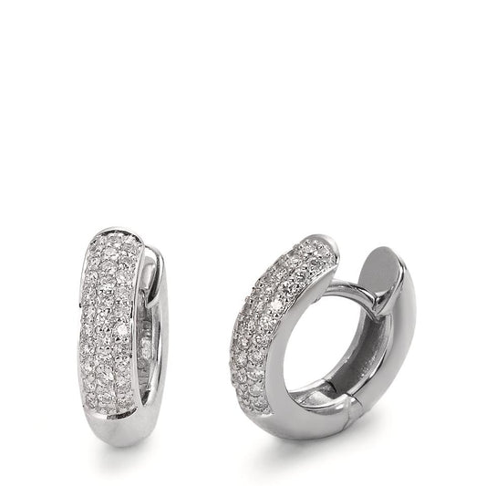 Hinged hoop 18k White Gold Diamond 0.30 ct, 60 Stones, w-si