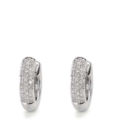 Hinged hoop 18k White Gold Diamond 0.30 ct, 60 Stones, w-si