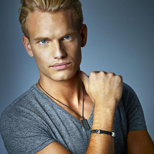 Necklace with pendant Stainless steel IP coated 50 cm