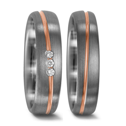 Wedding Ring Palladium 500 , 18k Red Gold