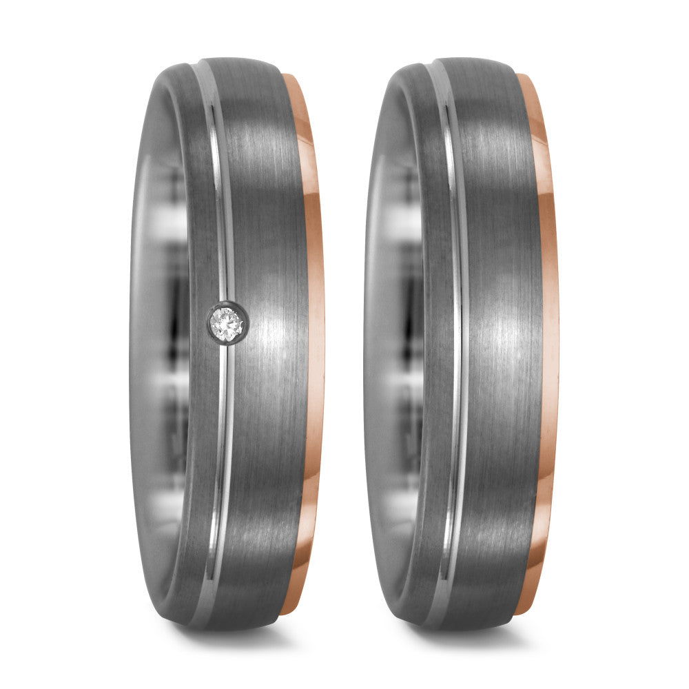Ring Palladium 950, 18k Red Gold