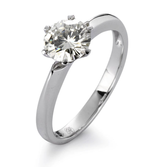 Solitaire ring 18k White Gold Moissanite