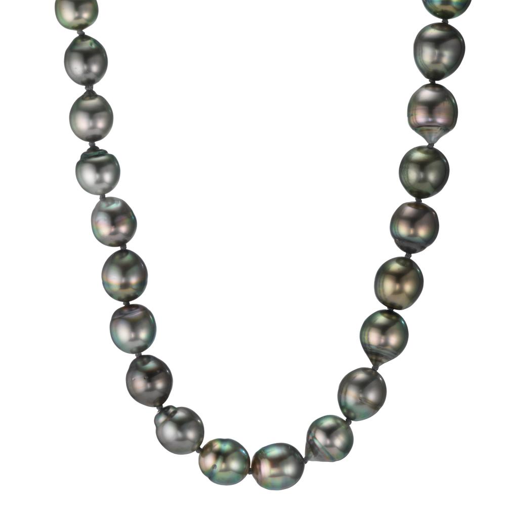 Necklace 18k White Gold Tahitian pearl 9-10 mm 45 cm