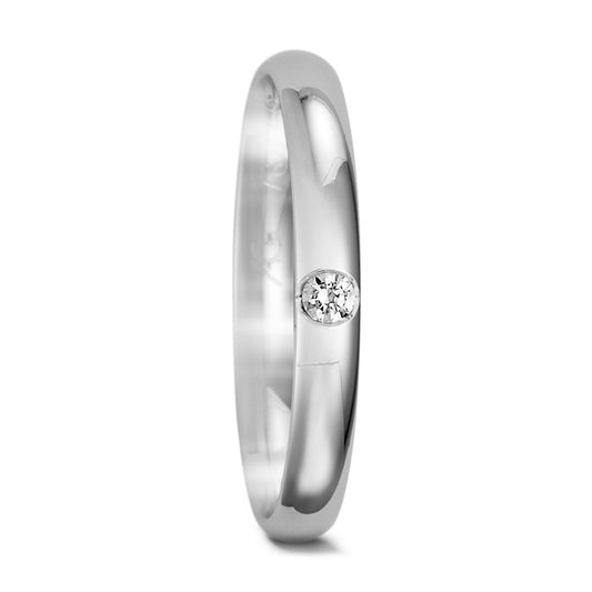 Wedding Ring 18k White Gold Diamond 0.05 ct, w-si