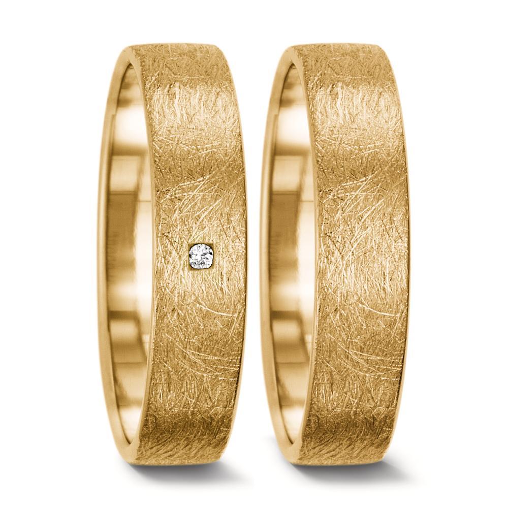 Wedding Ring 18k Yellow Gold Diamond 0.008 ct, tw-vsi