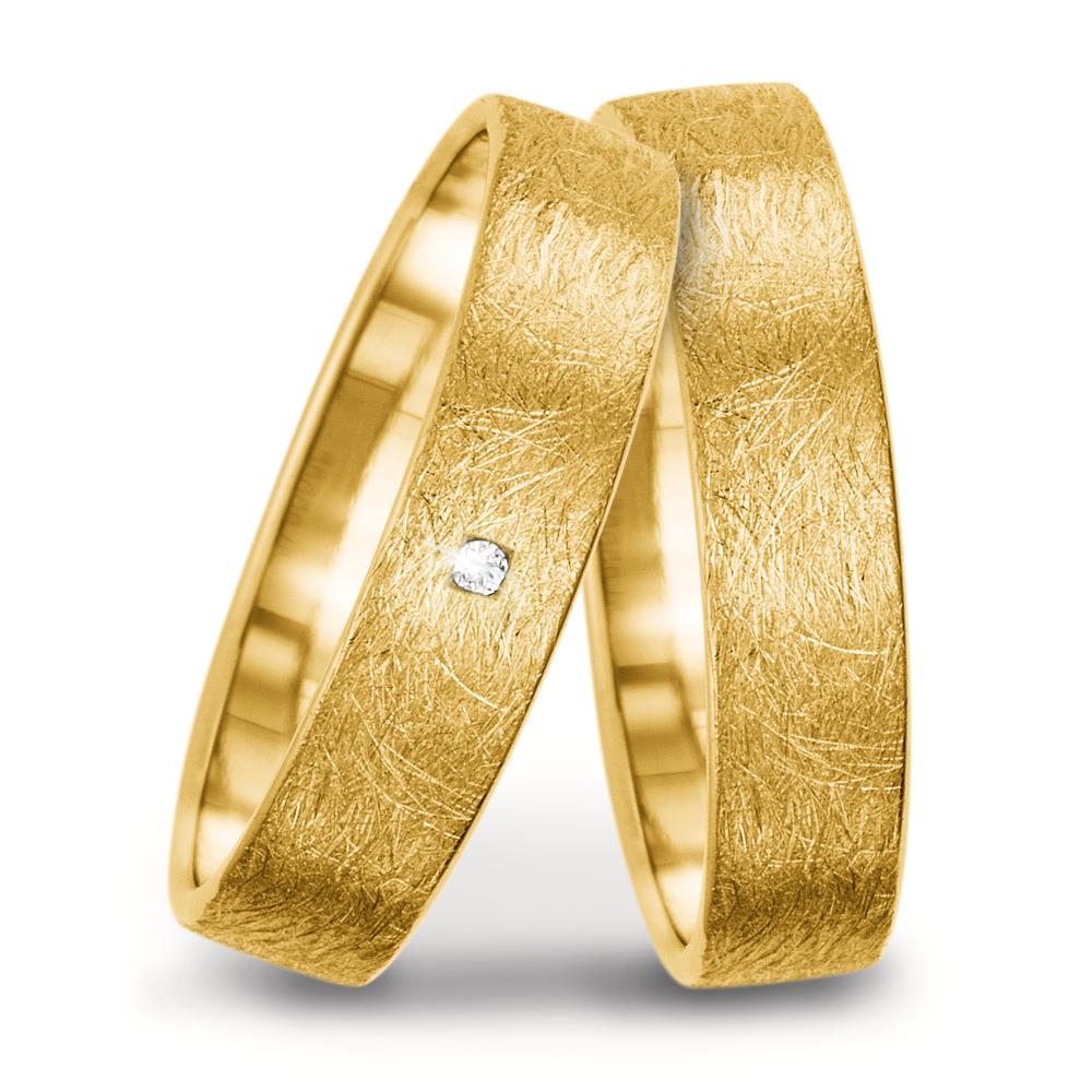 Wedding Ring 18k Yellow Gold Diamond 0.008 ct, tw-vsi