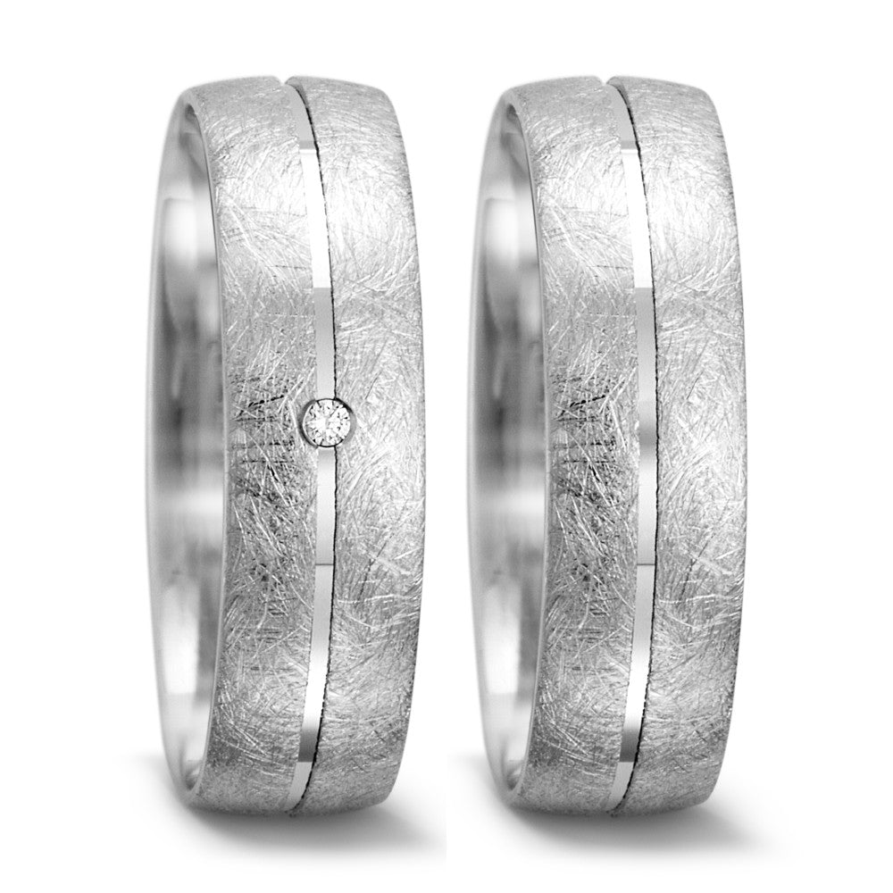 Wedding Ring 18k White Gold Diamond 0.01 ct, tw-vsi