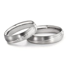Wedding Ring Palladium 500 , 9k White Gold Diamond 0.045 ct, 3 Stones, tw-vsi