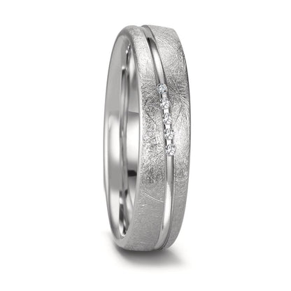 Wedding Ring 18k White Gold Diamond 0.025 ct, 5 Stones, tw-si