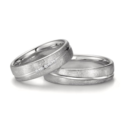 Wedding Ring 18k White Gold Diamond 0.025 ct, 5 Stones, tw-si