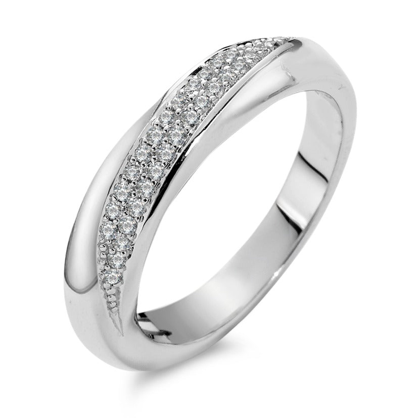 Ring 18k White Gold Diamond White, 0.20 ct, 40 Stones, brilliant, w-si