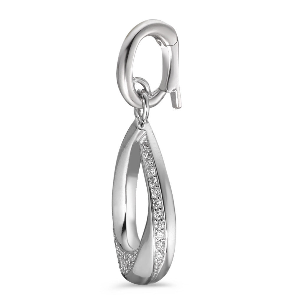 Pendant 18k White Gold Diamond White, 0.19 ct, 38 Stones, brilliant, w-si