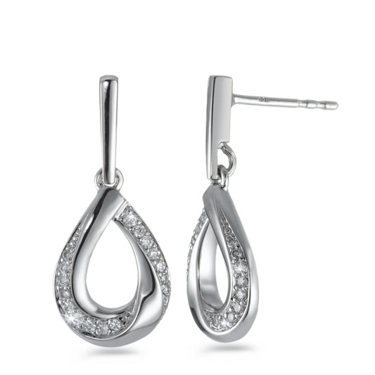 Drop Earrings 18k White Gold Diamond White, 0.16 ct, 34 Stones, brilliant, w-si