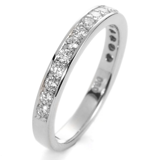 Memory ring 18k White Gold Diamond White, 0.50 ct, 17 Stones, brilliant, w-si