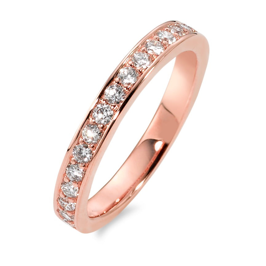 Memory ring 18k Red Gold Diamond White, 0.50 ct, 17 Stones, brilliant, w-si