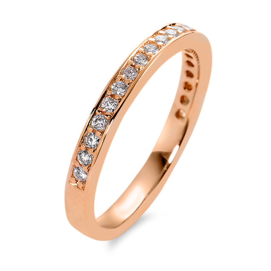 Memory ring 18k Red Gold Diamond White, 0.25 ct, 21 Stones, brilliant, w-si