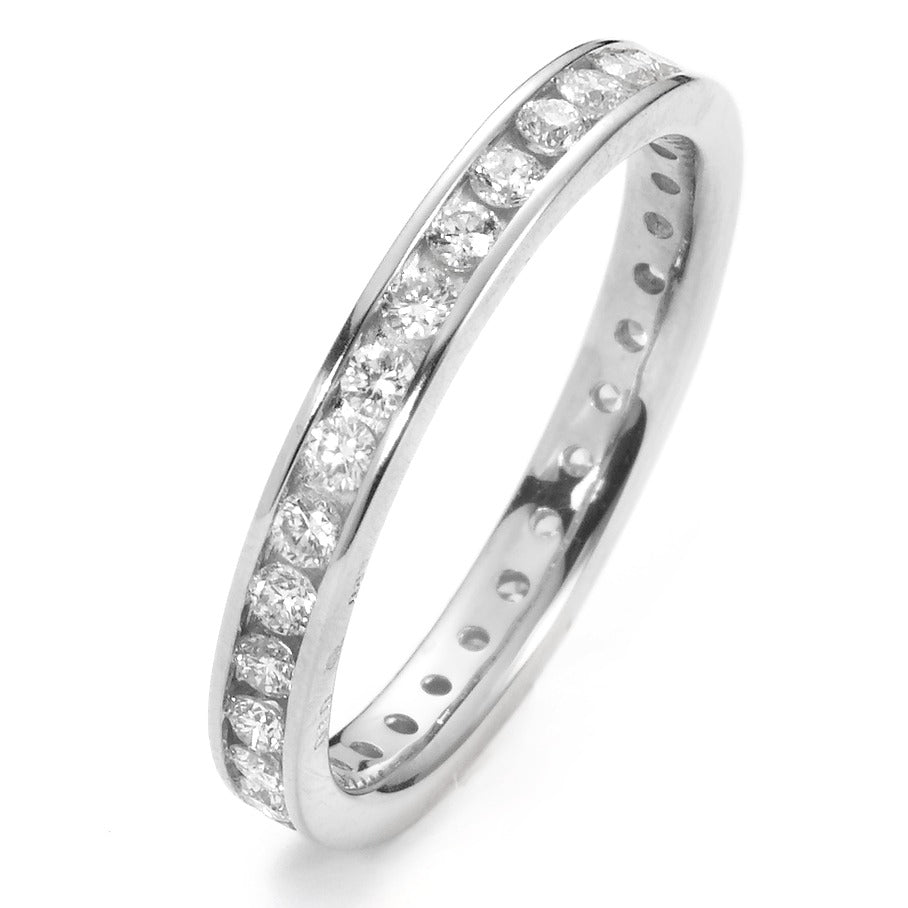 Memory ring 18k White Gold Diamond White, 0.65 ct, 30 Stones, brilliant, w-si