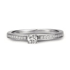 Solitaire ring 18k White Gold Diamond White, 0.20 ct, brilliant, w-si Ø3 mm