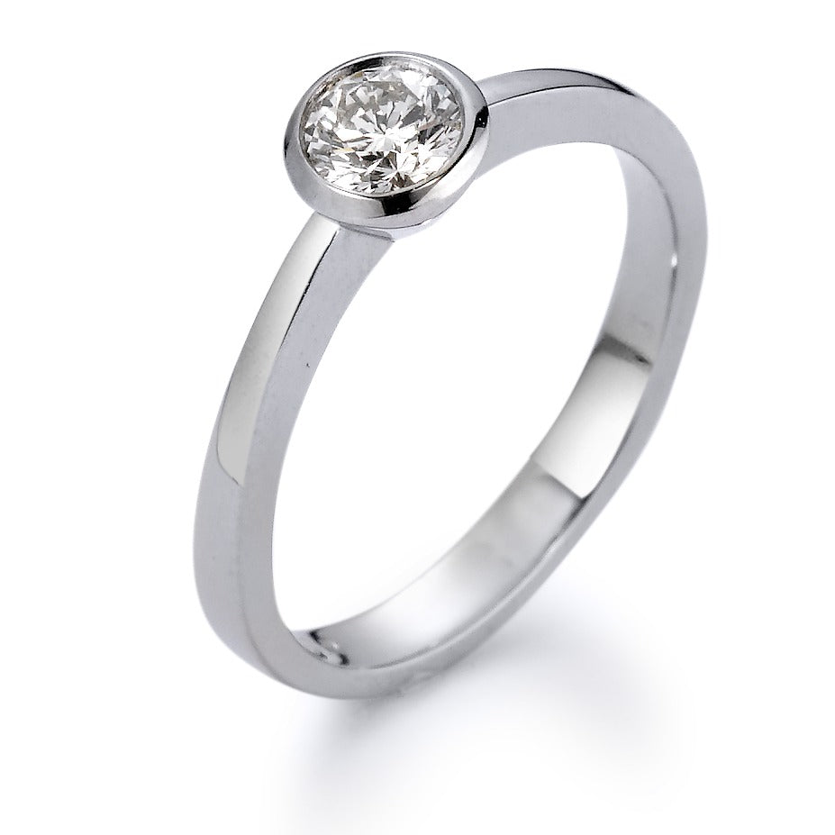 Solitaire ring 18k White Gold Diamond White, 0.33 ct, brilliant, w-si