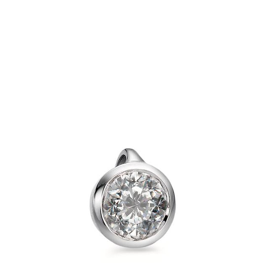 Pendant 18k White Gold Diamond White, 0.20 ct, brilliant, w-si Ø5.5 mm