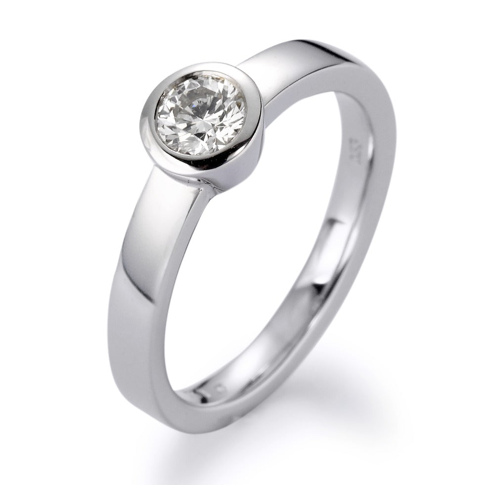 Ring 18k White Gold Diamond White, 0.15 ct, brilliant, w-si