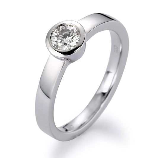 Ring 18k White Gold Diamond White, 0.15 ct, brilliant, w-si