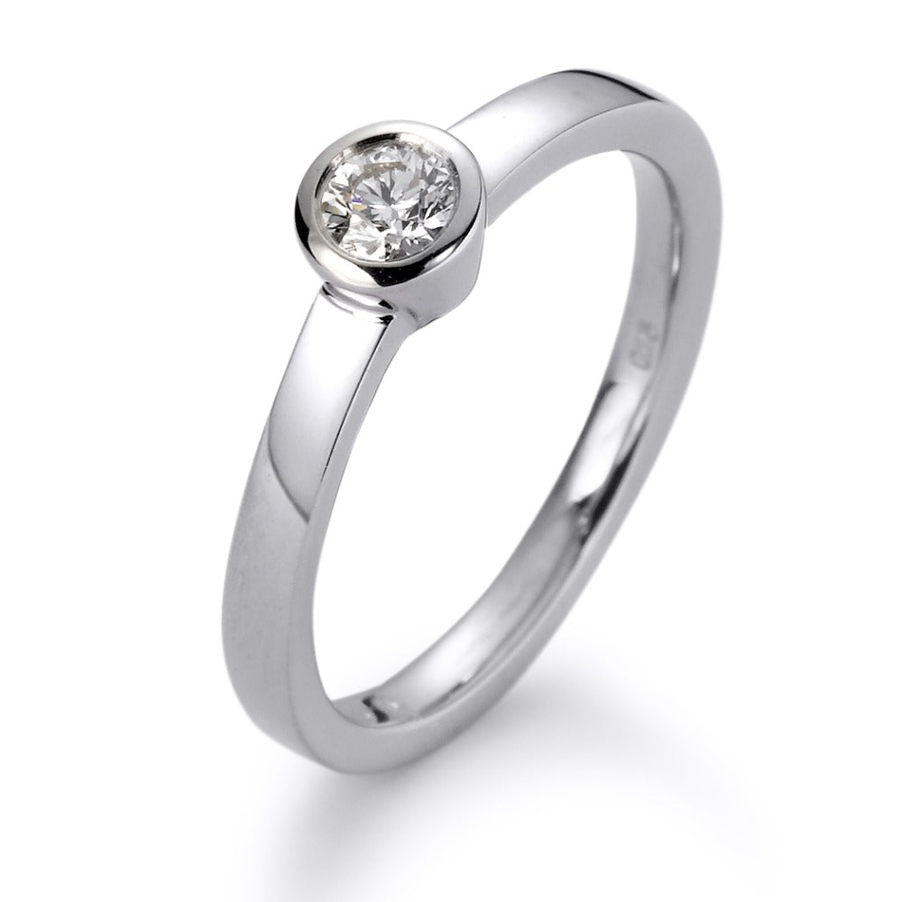 Solitaire ring 18k White Gold Diamond White, 0.25 ct, brilliant, w-si