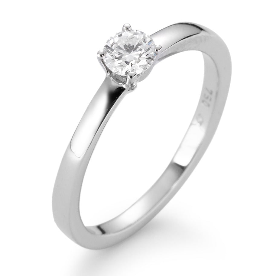 Solitaire ring 18k White Gold Diamond White, 0.25 ct, brilliant, w-si