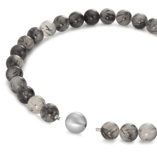 Necklace Stainless steel Quartz Multicolored, 14 mm, Onyx 16 mm 45 cm Ø14 mm