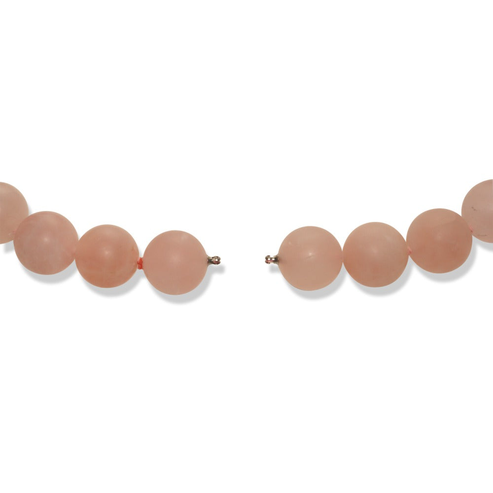 Necklace Stainless steel Rose Quartz Rose 46 cm Ø18 mm