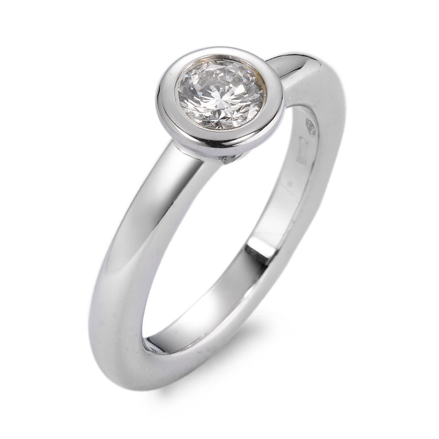 Solitaire ring 18k White Gold Diamond White, 0.30 ct, vsi Rhodium plated