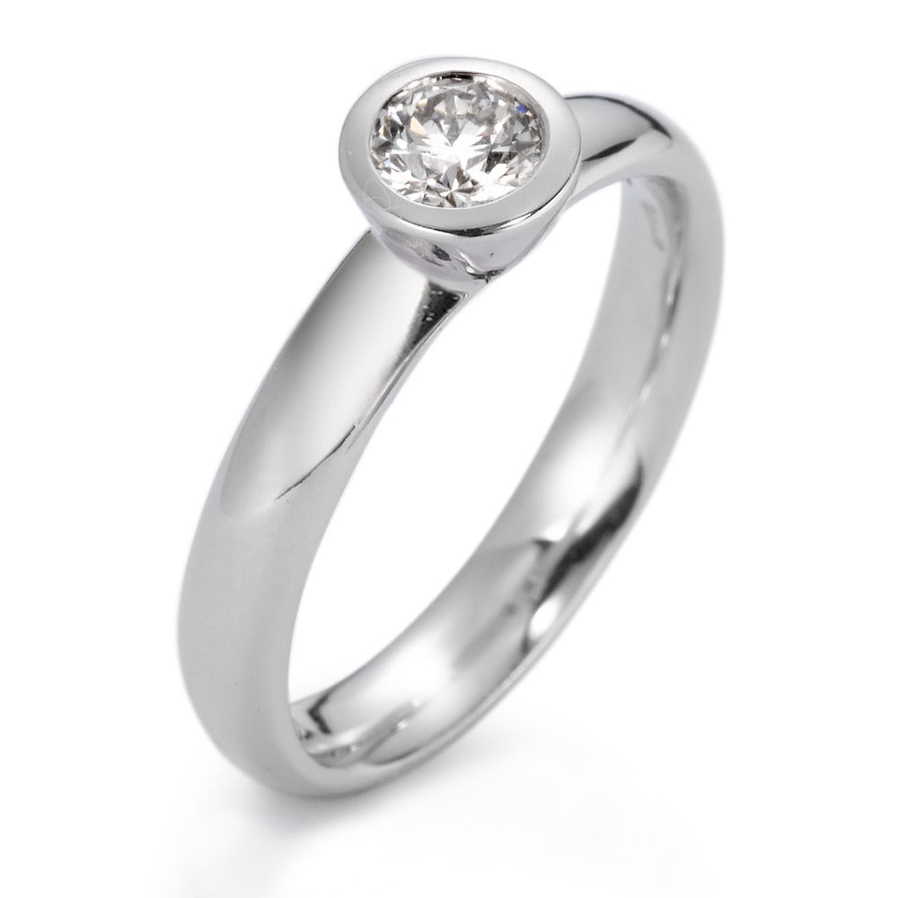 Solitaire ring 18k White Gold Diamond White, 0.30 ct, si Rhodium plated