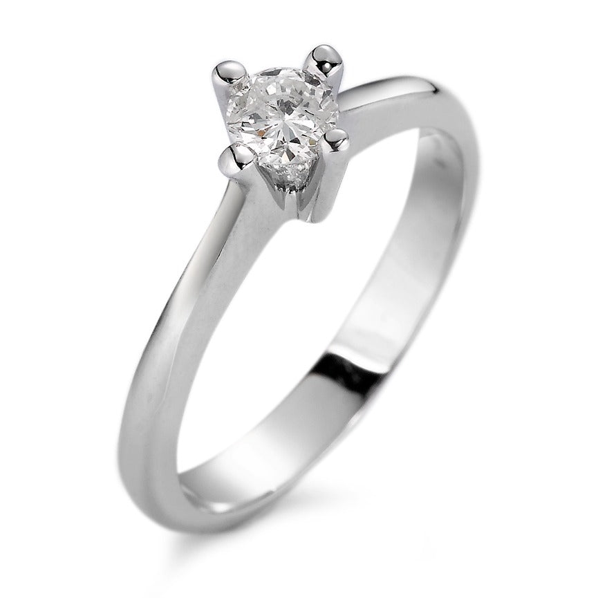 Solitaire ring 18k White Gold Diamond White, 0.25 ct, si Rhodium plated