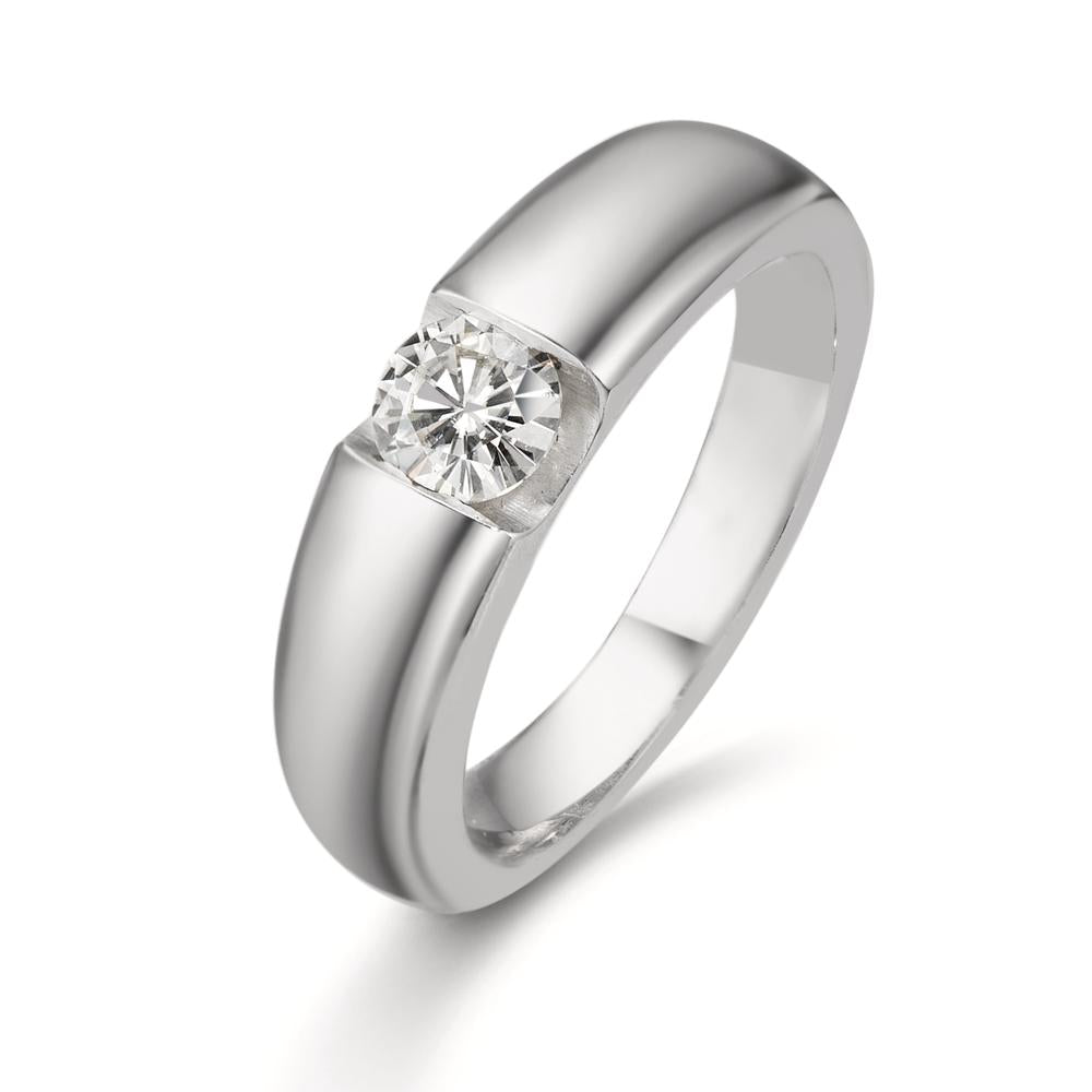 Solitaire ring 9k White Gold Moissanite