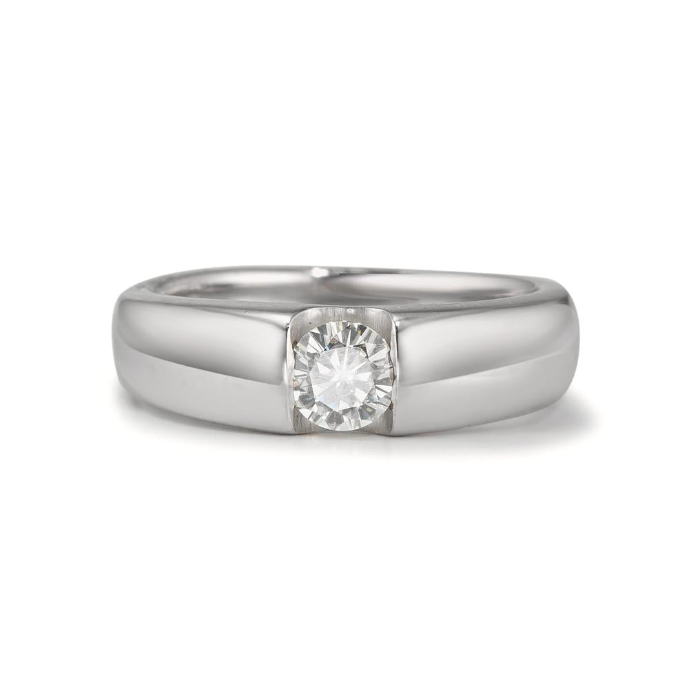 Solitaire ring 9k White Gold Moissanite