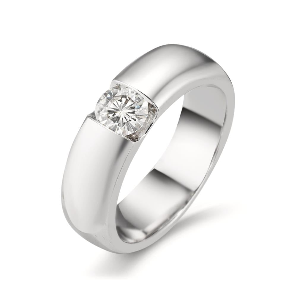 Solitaire ring 9k White Gold Moissanite