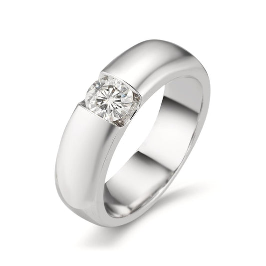 Solitaire ring 9k White Gold Moissanite