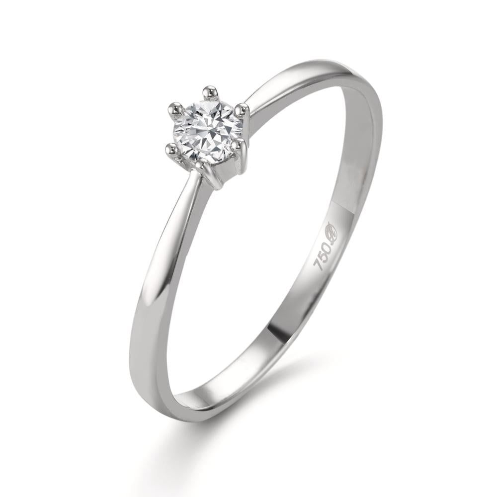 Solitaire ring 18k White Gold Diamond White, 0.15 ct, si