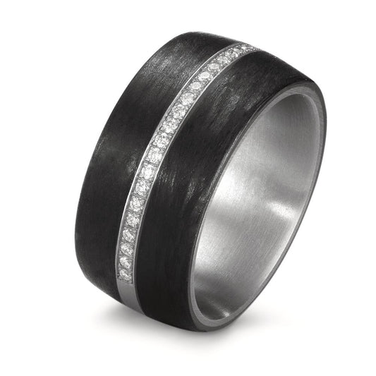 Ring Stainless steel, Carbon Diamond White, 0.175 ct, 25 Stones, w-si