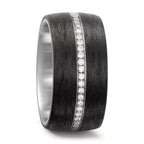 Ring Stainless steel, Carbon Diamond White, 0.175 ct, 25 Stones, w-si